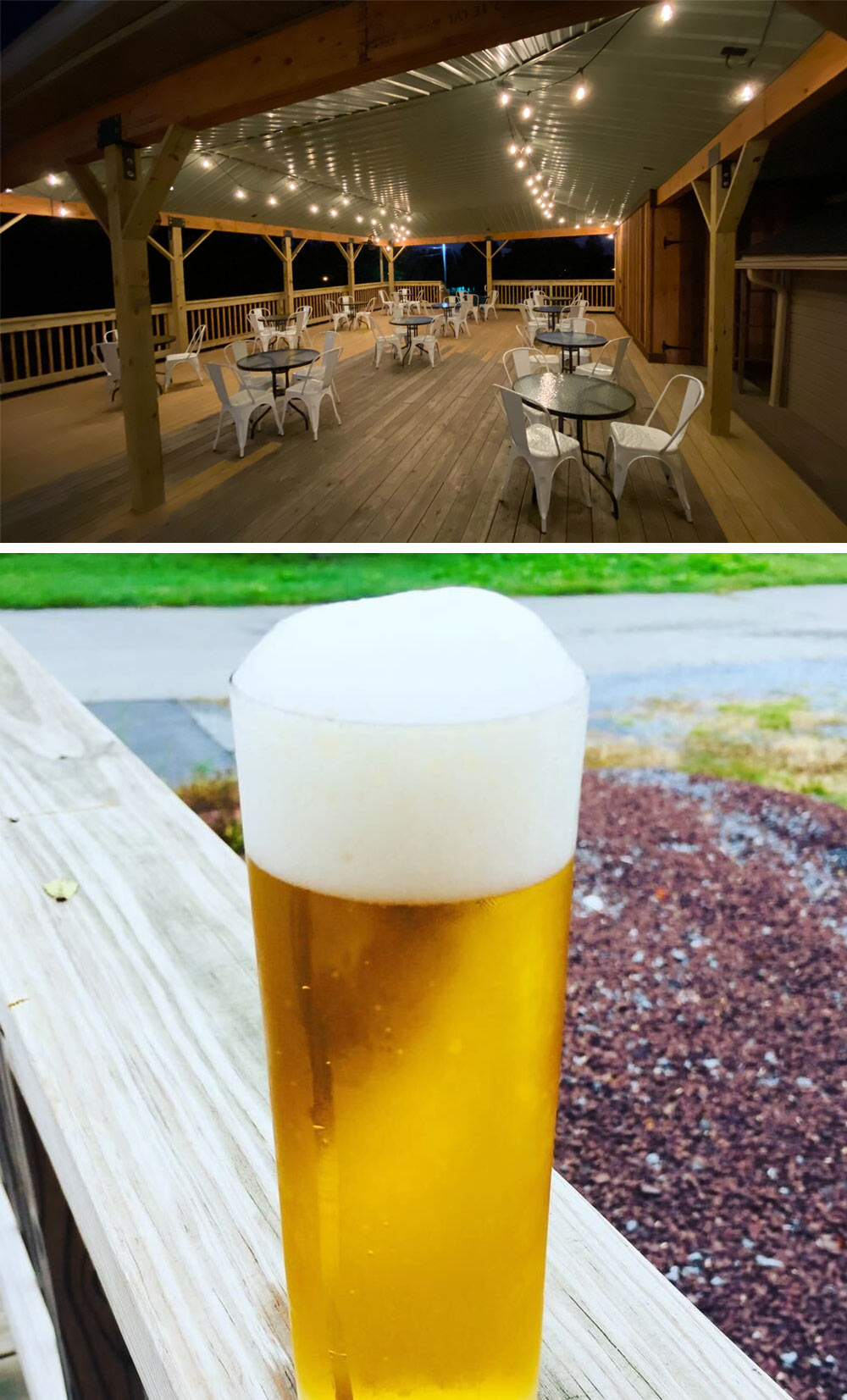 Deck seating and beer